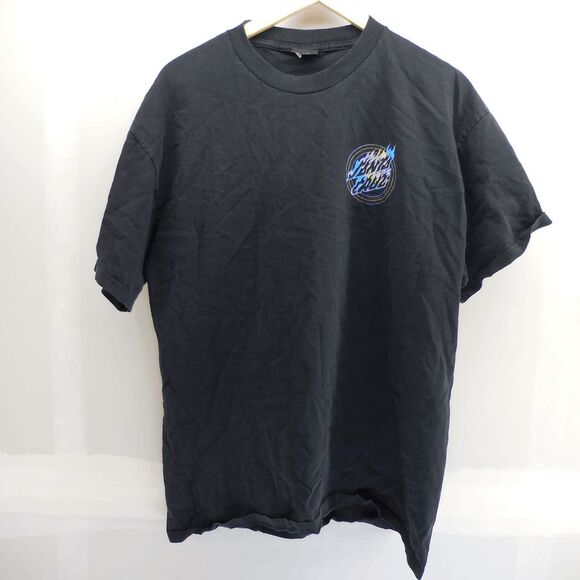 Santa Cruz Skateboard Fire Logo Shirts Mens XL Y2K Black Front Back California - Picture 2 of 3